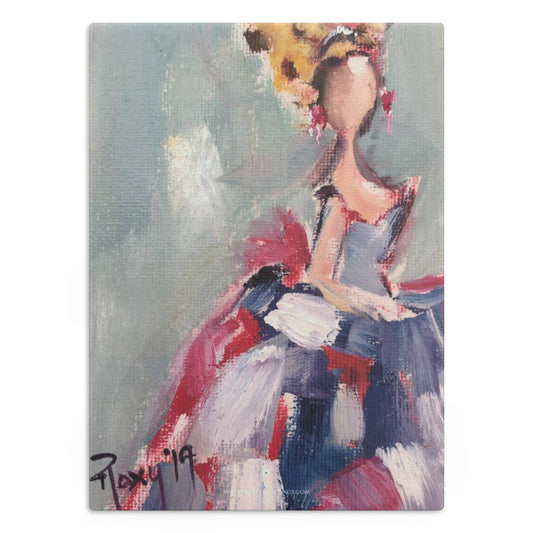 Fancy Lady in a Ball Gown Glass Cutting Board