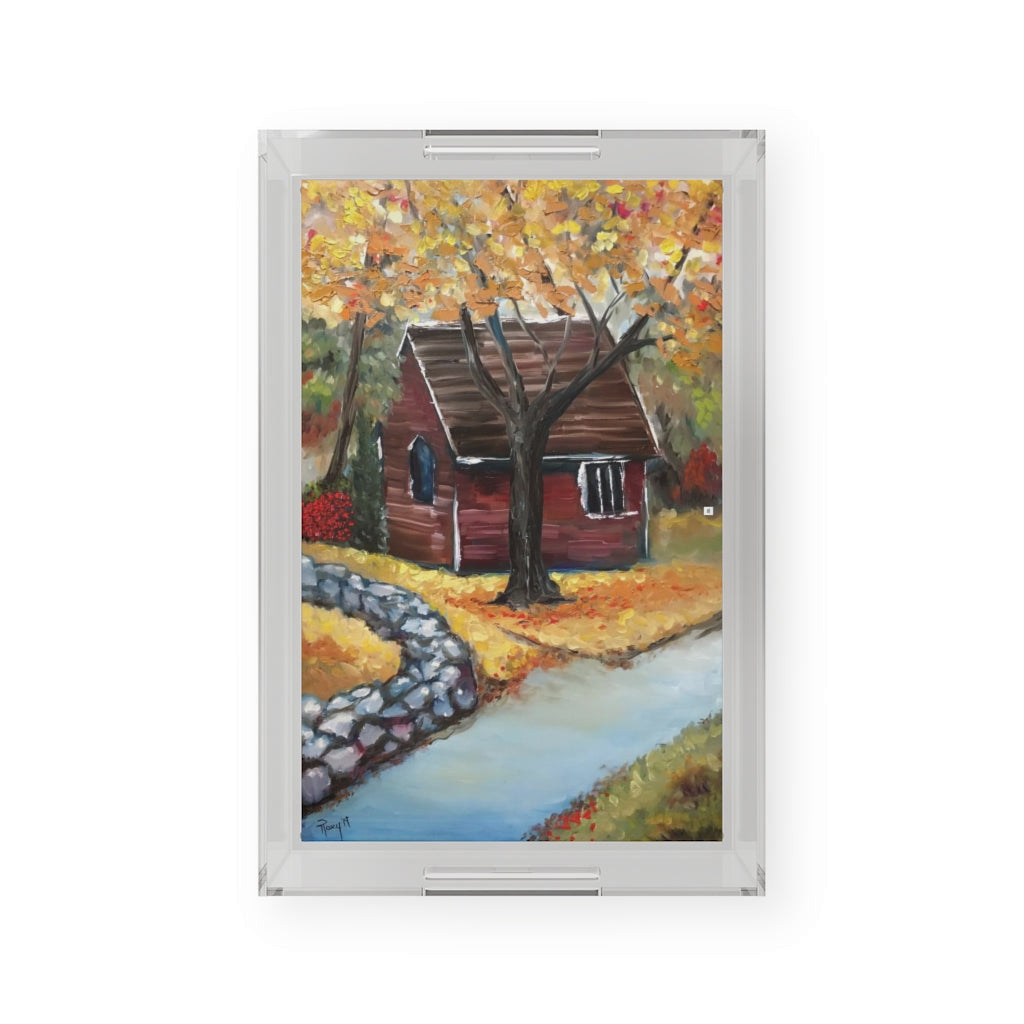 Autumn Barn  Acrylic Tray