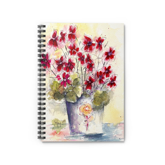 Red Ivy Geraniums Spiral Notebook