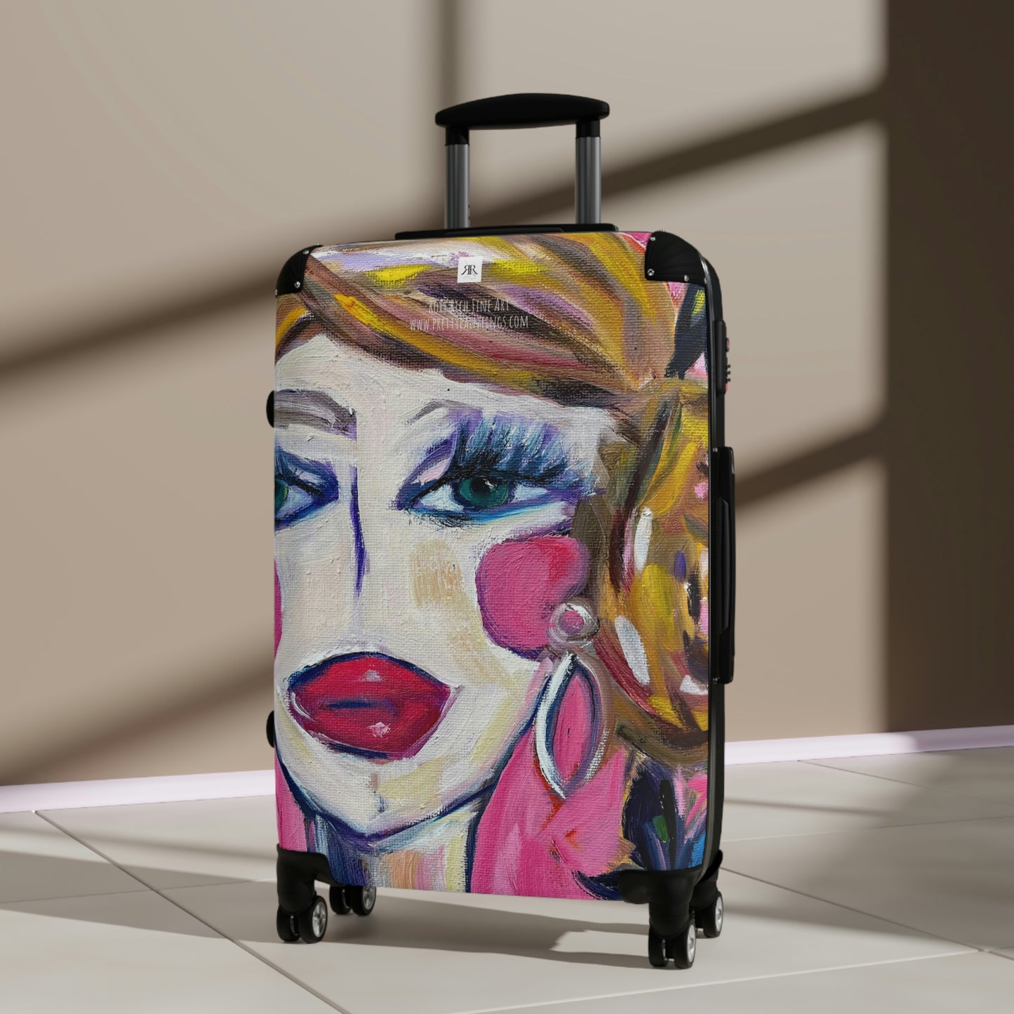 Lady with Irises- Carry on Suitcase