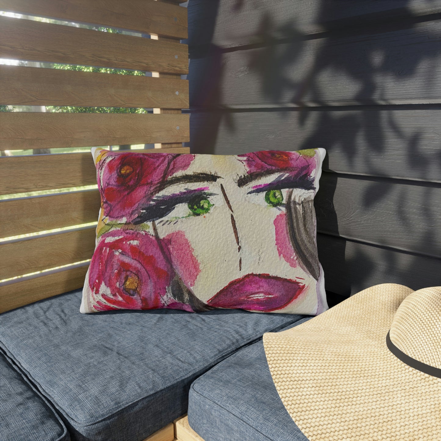 Pretty Brunette "Uh-huh"  Outdoor Pillows