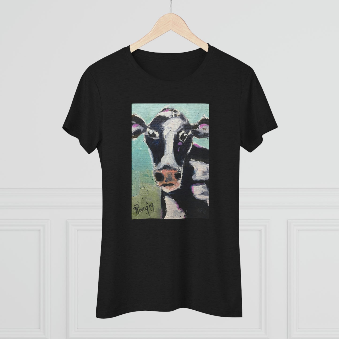 Edna Cow Tee-shirt Triblend Tee ajusté pour femmes